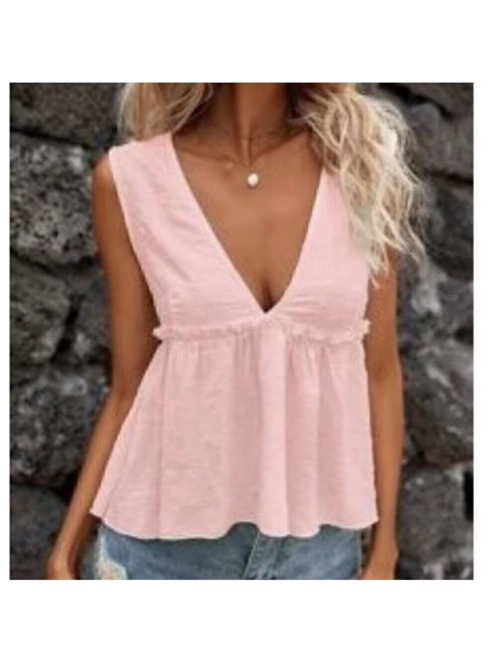 Blush Ruffle Baby Doll Tank